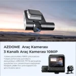 Azdome V600 3 Kameralı Gece Görüşlü, G-Sensör, Geri Görüş Kameralı Su Geçirmez Araç Kamerası (Xiaomi Distribütörü Cepport Türkiye Garantili) - Görsel 3