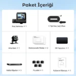 Azdome V600 3 Kameralı Gece Görüşlü, G-Sensör, Geri Görüş Kameralı Su Geçirmez Araç Kamerası (Xiaomi Distribütörü Cepport Türkiye Garantili) - Görsel 6