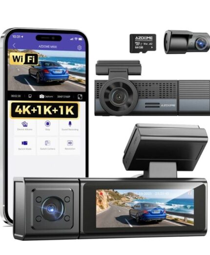 Azdome M500 3 Kameralı 4K Araç Kamerası (Xiaomi Distribütörü Cepport Türkiye Garantili)