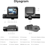 Azdome V600 3 Kameralı Gece Görüşlü, G-Sensör, Geri Görüş Kameralı Su Geçirmez Araç Kamerası (Xiaomi Distribütörü Cepport Türkiye Garantili) - Görsel 5