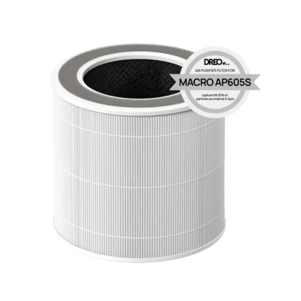 DREO Macro 605S Hava Temizleyici Hepa Filtresi - True Hepa + Karbon Filtre, %99,97 Filtreleme (Orijinal Ürün)
